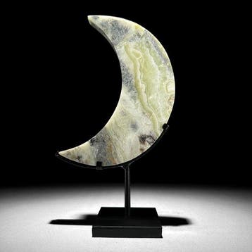 GEEN MINIMUMPRIJS - Prachtige Onyx Crescent Moon-Shaped op