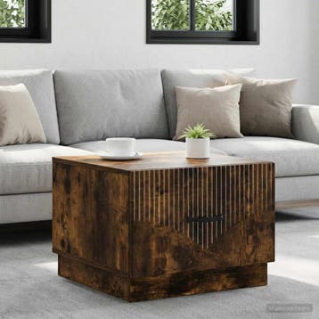 vidaXL Salontafel Gerookt eiken 49 x 50 x 37 cm Bewerkt hout, Verzenden