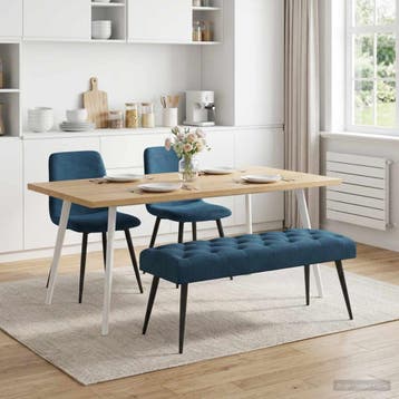 vidaXL Bank met knopen tufting Blauw 110 x 40 x 46 cm, Verzenden