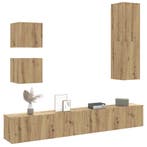 vidaXL 5-delig Tv-meubelset wandmontage bewerkt hout, Maison & Meubles, Verzenden