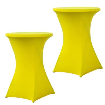 Set Van 2 Stuks! Geel 80 CM Alora Tafelrok Voor Statafel -, Tuin en Terras, Nieuw, Alora