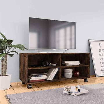 vidaXL Tv-meubel met wieltjes 90x35x35 cm bewerkt hout, Verzenden, Nieuw