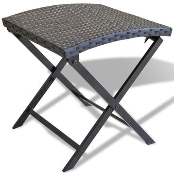 vidaXL Kruk inklapbaar poly rattan zwart, Verzenden