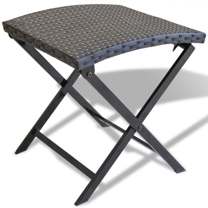 vidaXL Kruk inklapbaar poly rattan zwart, Jardin & Terrasse, Ensembles de jardin, Envoi