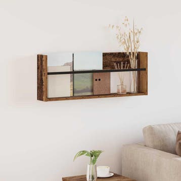 vidaXL Tijdschriftenrek met plank Oudhout 80 x 12 x 30 cm, Verzenden