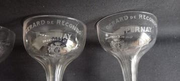 Champagneglas (10) - Kristal - Gerard de Recondo Epernay -, Antiek en Kunst
