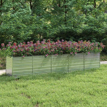 vidaXL Plantenbak verhoogd 400x80x45 cm gegalvaniseerd staal, Verzenden