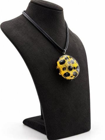 verre de Murano - Collier - Pendentif feuille dor 24K, Antiek en Kunst