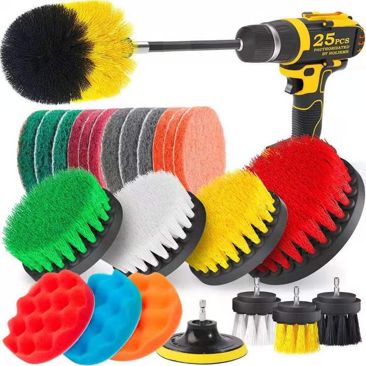 Borstelset Boormachine 25 Delig - Schuursponsjes-, Jardin & Terrasse, Outils à main
