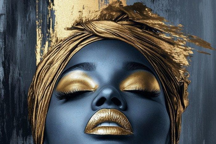Canvas Fit - Alberto Ricardo - : “Diosa de Ébano y Oro”, Antiquités & Art, Art | Objets design