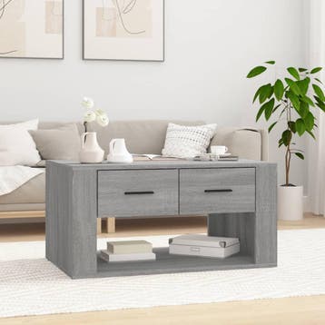 vidaXL Salontafel 80x50x40 cm bewerkt hout grijs sonoma, Verzenden, Nieuw