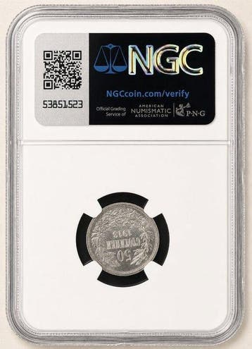 Bulgarije. Ferdinand I. 50 Stotinki 1913 - NGC MS62