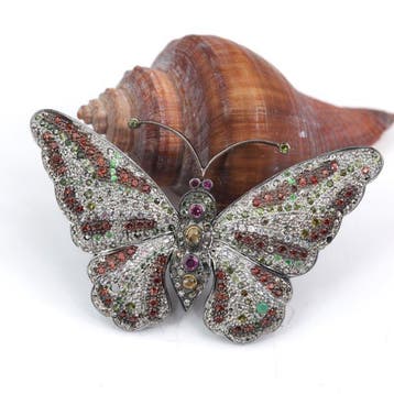 Sans prix de réserve - Pendentif Broche – Diamants naturels