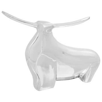 vidaXL Stierensculptuur Zilver 37 x 44 x 17 cm Aluminium, Verzenden