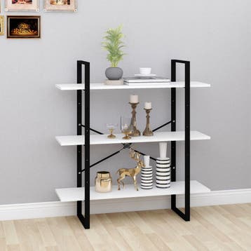 vidaXL Boekenkast 100x30x105 cm bewerkt hout wit, Verzenden