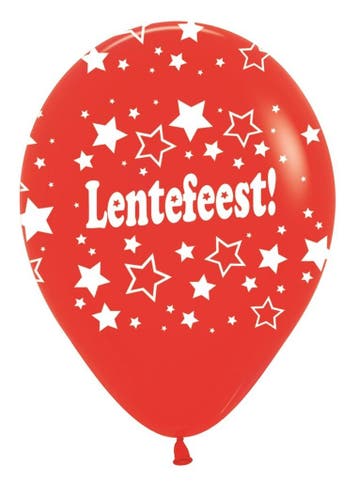 Ballonnen Lentefeest Stars Red 30cm 25st, Verzenden, Nieuw