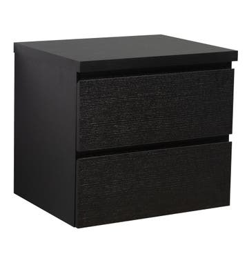 Wastafelkast Angela 60 x 48 cm Zwart houtnerf Wastafelmeubel, Huis en Inrichting, Badkamer | Badkamermeubels, Verzenden, Nieuw