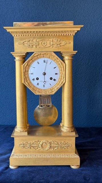 Horloge de table Empire Bronze, Verre - 1850-1900