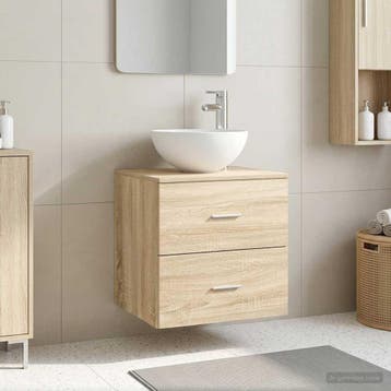 vidaXL Wandgemonteerde Waskom Vanity Sonoma Eiken 49,5 x 35, Verzenden, Nieuw