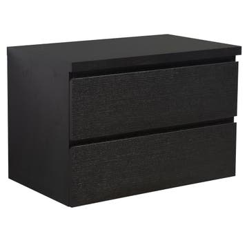 Wastafelkast Angela 80 x 48 cm Zwart Houtnerf Wastafelmeubel, Huis en Inrichting, Badkamer | Badkamermeubels, Verzenden, Nieuw