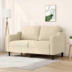 vidaXL Tweezitsbank / zetel 140 cm stof crèmekleurig, Huis en Inrichting, Zetels | Zetels, Verzenden, Nieuw