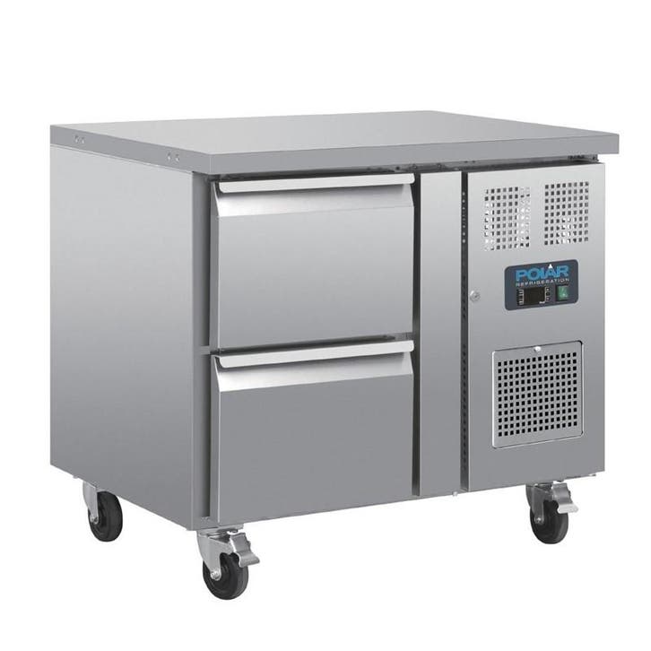 Polar U-serie geventileerde gekoelde GN werkbank met 2 laden, Articles professionnels, Horeca | Équipement de cuisine, Envoi