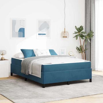 vidaXL Bedframe Donkerblauw 140 x 190 cm Stof, Verzenden, Nieuw