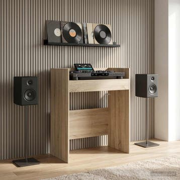 vidaXL DJ Tafel Sonoma Eiken 82 x 45 x 102 cm Bewerkt hout, Huis en Inrichting, Verzenden, Nieuw