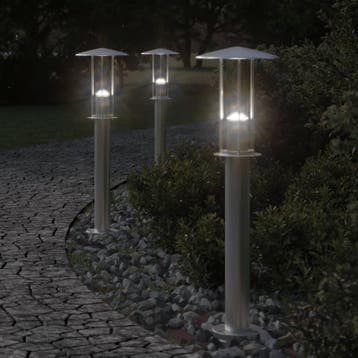 vidaXL Buitenvloerlamp 60 cm roestvrijstaal zilverkleurig, Verzenden, Nieuw