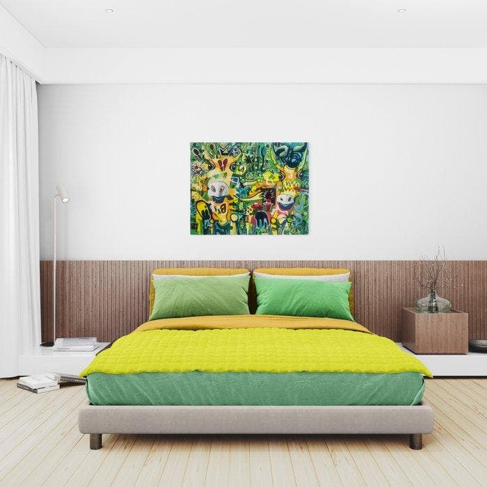 Fredi Gertsch - Just Us Two - Electric Jungle Vibes - XL, Antiek en Kunst, Kunst | Schilderijen | Modern