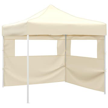 vidaXL Vouwtent met 2 wanden 291x291x315 cm crème, Verzenden, Nieuw
