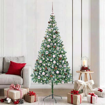 vidaXL Kunstkerstboom met 300 LED Groen 210 cm PVC en Staal, Verzenden