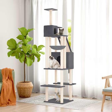 vidaXL Kattenmeubel met sisal krabpalen 201 cm donkergrijs, Verzenden