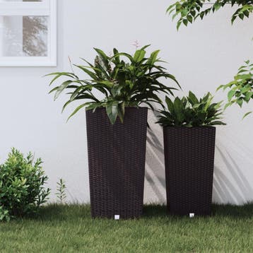 vidaXL Plantenbak met uitneembare bak rattan-look 21/49 L PP, Verzenden, Nieuw