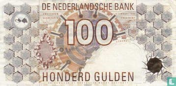 100 gulden Nederland (PL105.c) - 1992, Timbres & Monnaies, Billets de banque | Pays-Bas, Verzenden, Los biljet
