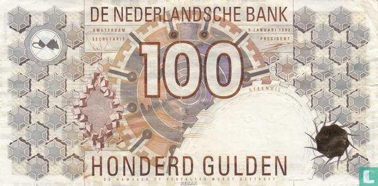 100 gulden Nederland (PL105.c) - 1992, Postzegels en Munten, Bankbiljetten | Nederland, Los biljet, Verzenden
