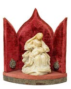 Scuola italiana (XVII) - sculptuur, Pietà - 26 cm - Albast