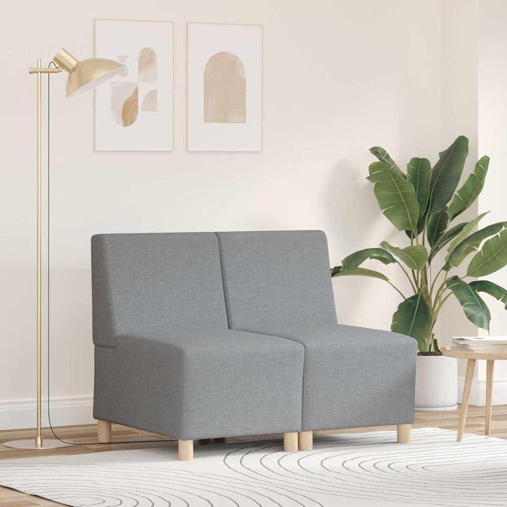 vidaXL Modulaire Sofa Eenheid Armless 2 pcs Lichtgrijs 55 x, Maison & Meubles, Canapés | Salons, Envoi
