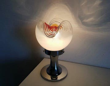 Lampe de table - Design de lère spatiale 1960 - Verre de, Antiquités & Art