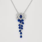 Sans prix de réserve - Collier Plaqué or Saphir - Topaze -