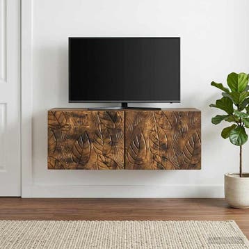 vidaXL Wandmontage TV-kast 78,5 x 41 x 30 cm Gerookt eiken, Verzenden