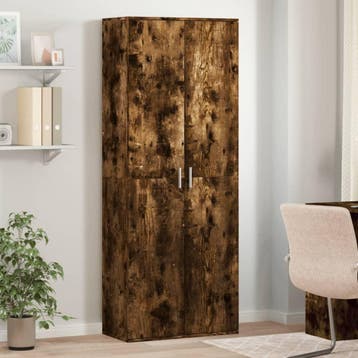 vidaXL Hoge kast 70x35x180 cm bewerkt hout gerookt, Huis en Inrichting, Kasten | Overige, Verzenden, Nieuw