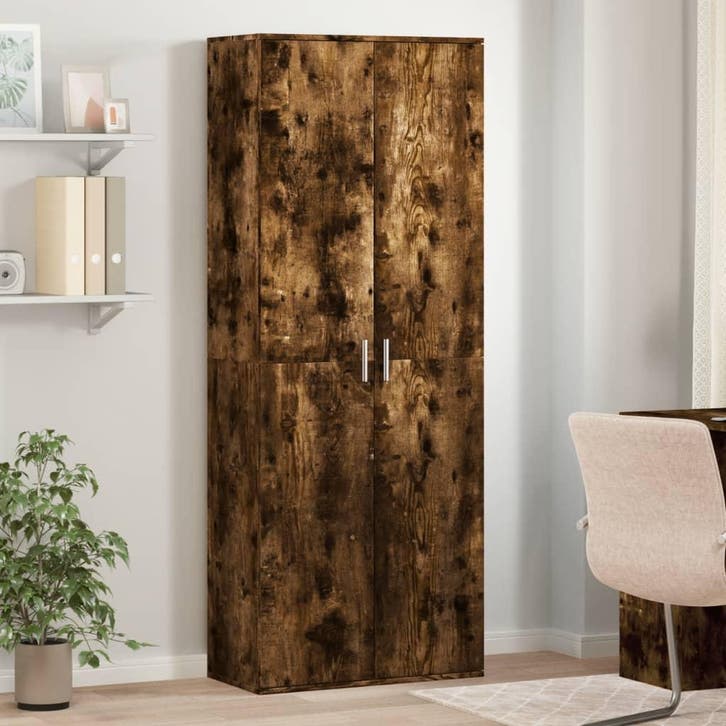 vidaXL Hoge kast 70x35x180 cm bewerkt hout gerookt, Maison & Meubles, Armoires | Autre, Envoi