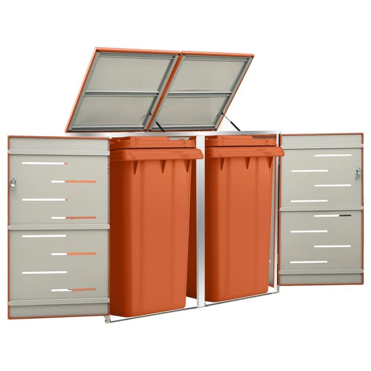 vidaXL Containerberging dubbel 138x77,5x112,5 cm roestvrij, Bricolage & Construction, Conteneurs, Envoi