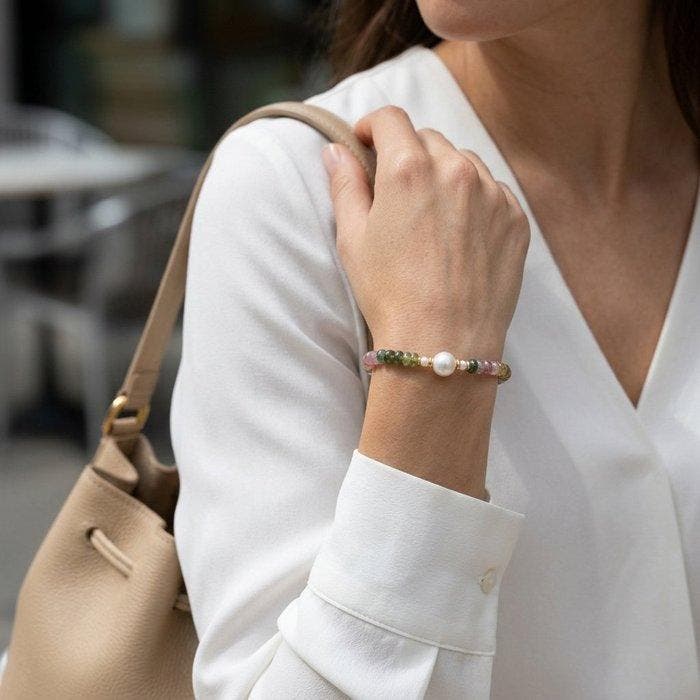 Zonder minimumprijs - Armband - 18 karaat Geel goud Parel -, Bijoux, Sacs & Beauté, Bracelets