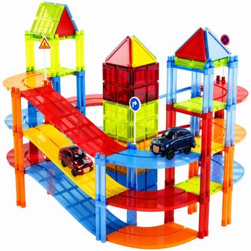 Magnetic Tiles Racebaan - 126 Stuks - Zelfrijdende Autos -, Kinderen en Baby's, Verzenden, Nieuw
