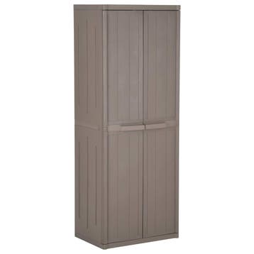 vidaXL Tuinkast 65x45x172 cm polypropyleen hout-look bruin, Huis en Inrichting, Verzenden, Nieuw
