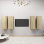 vidaXL Tv-meubelen 4 st 30,5x30x90 cm bewerkt hout sonoma, Huis en Inrichting, Kasten |Televisiemeubels, Verzenden, Nieuw