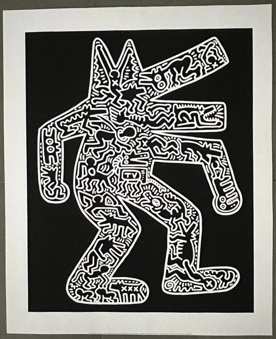 Keith Haring (1958-1990) - Dog, Antiquités & Art, Art | Dessins & Photographie