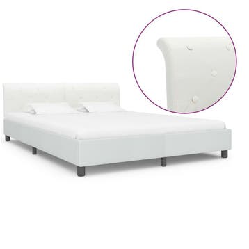 vidaXL Bedframe kunstleer wit 160x200 cm, Huis en Inrichting, Verzenden, Nieuw